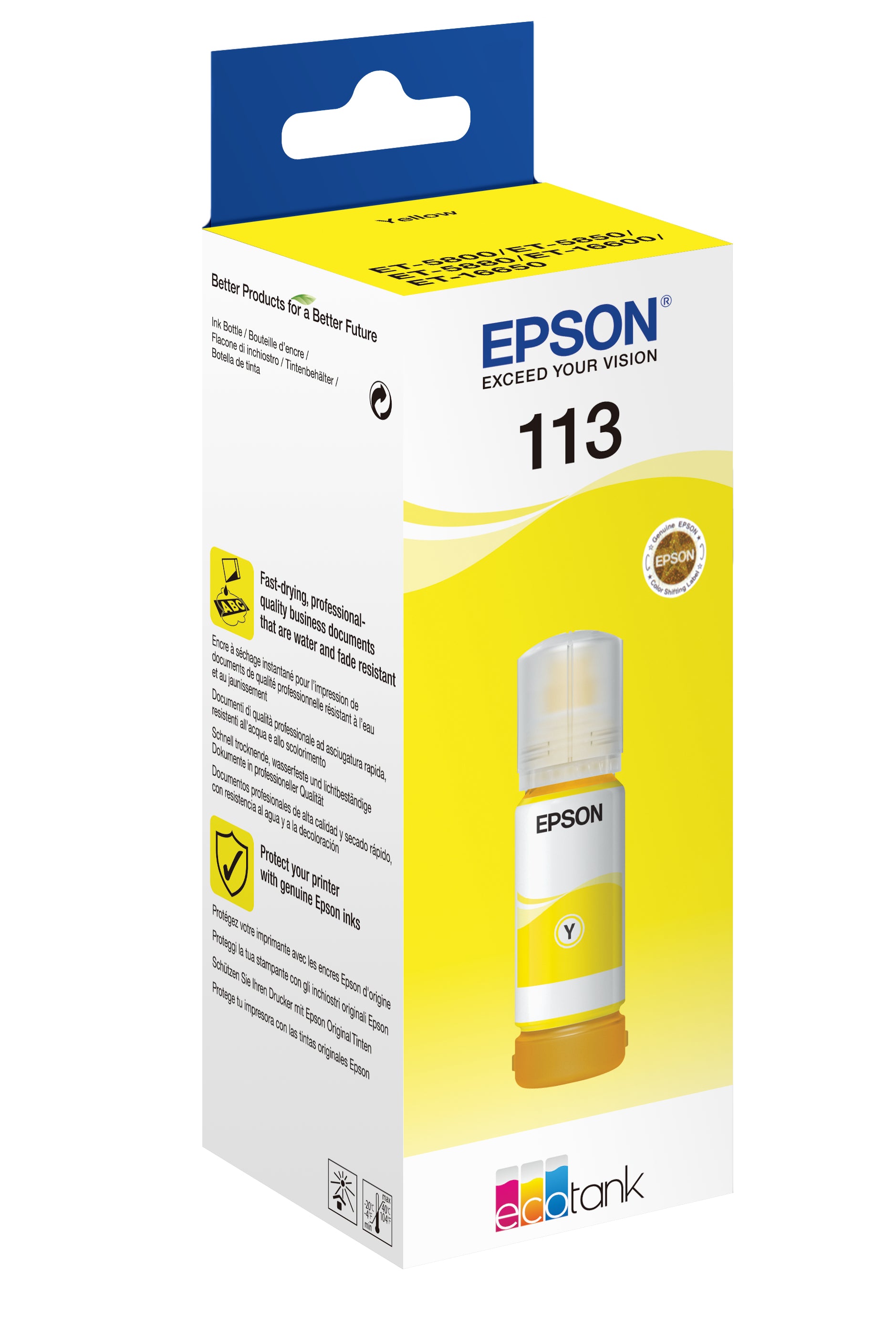Epson Tintenpatrone 113, Gelb – für Inkjetdrucker/Multifunktionsgeräte