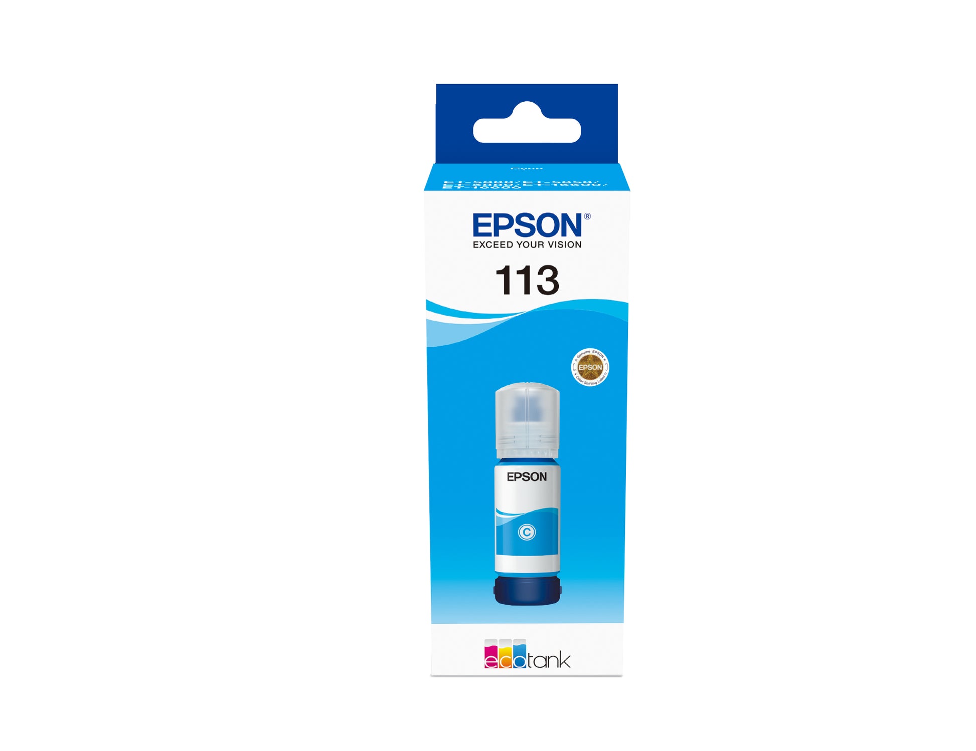 Epson 113 Cyan Tintenpatrone (Original) – 6'000 Seiten – für EcoTank ET-5880/ET-5850/ET-5800 – T06B240