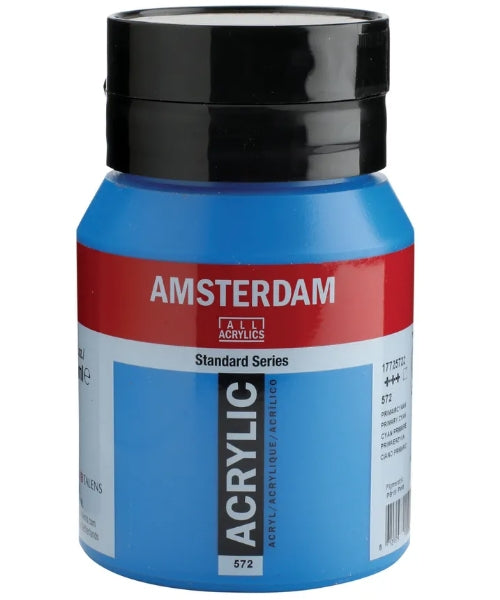 Royal Talens Amsterdam – Acrylic Standard – Acrylfarbe – Primärcyan, 500 ml