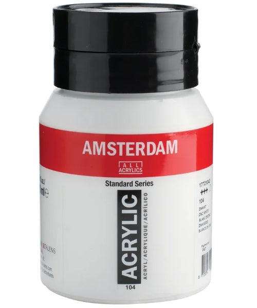 Royal Talens Amsterdam – Acrylic Standard – Acrylfarbe – Zinkweiss, 500 ml