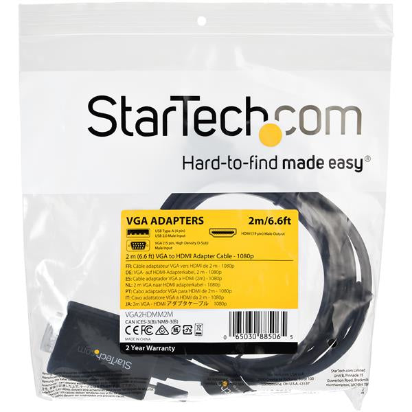 StarTech.com VGA auf HDMI Adapter, 1080p, USB-Audio