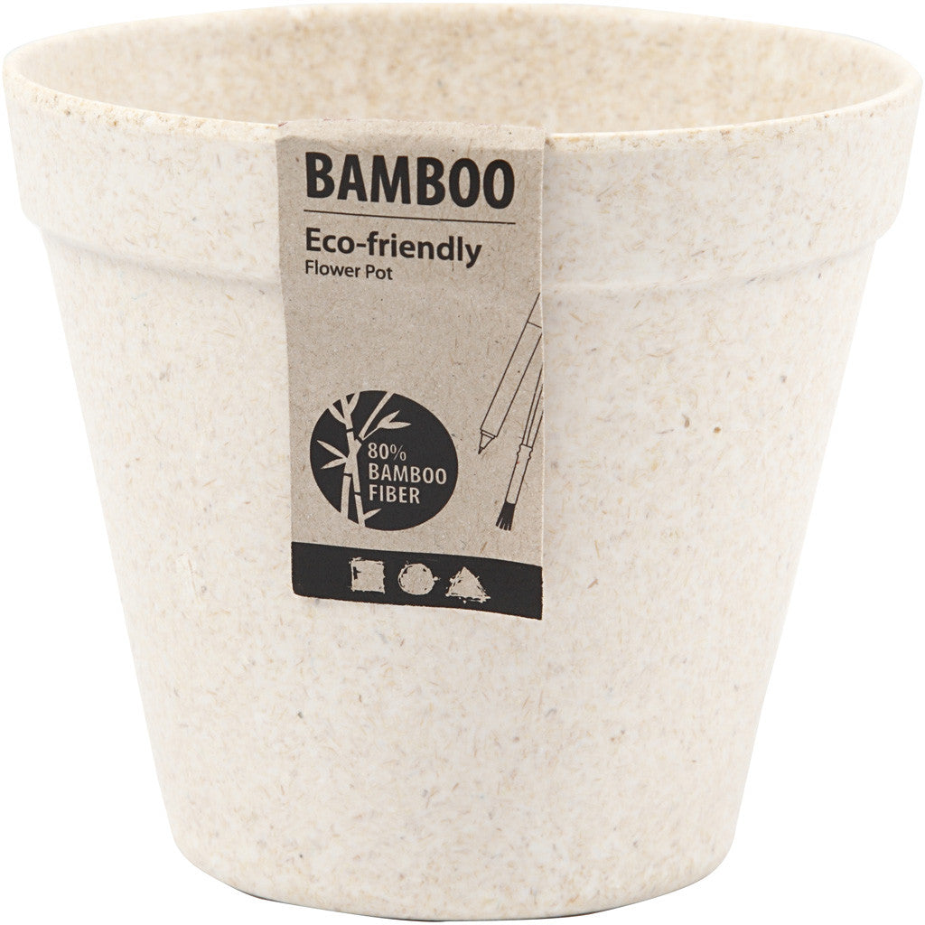 Creativ Company Blumentopf – Ø 11 × 10 cm – Bambusfaser & Polymer, beige