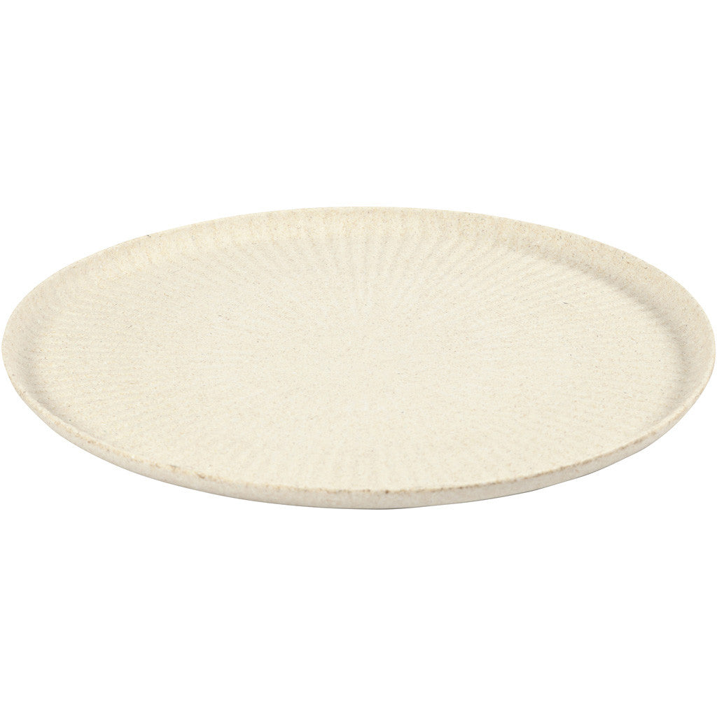 Creativ Company Tablett – Ø 30,0 cm, H 2,0 cm, Bambus, Beige