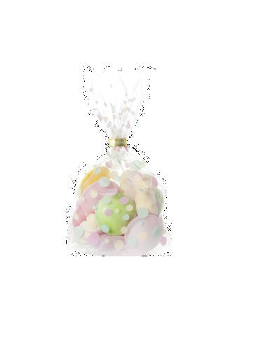 Folia Geschenktüten – Punkte – mit Kreuzboden, Kunststoff – 145 × 235 mm – 10 Stk.