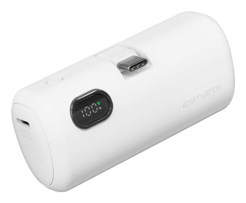 4smarts PicoFold Powerbank 5'000 mAh – 22,5 W PD, 1× USB-C, weiss