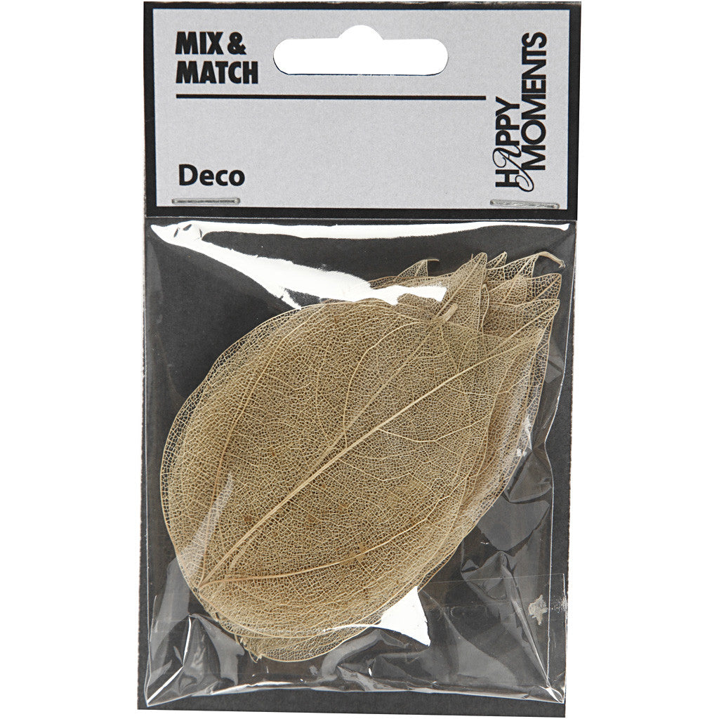 Creativ Company Dekostoff, getrocknetes Laubblatt, Beige, ca. 6–8 cm, 20 Stk.