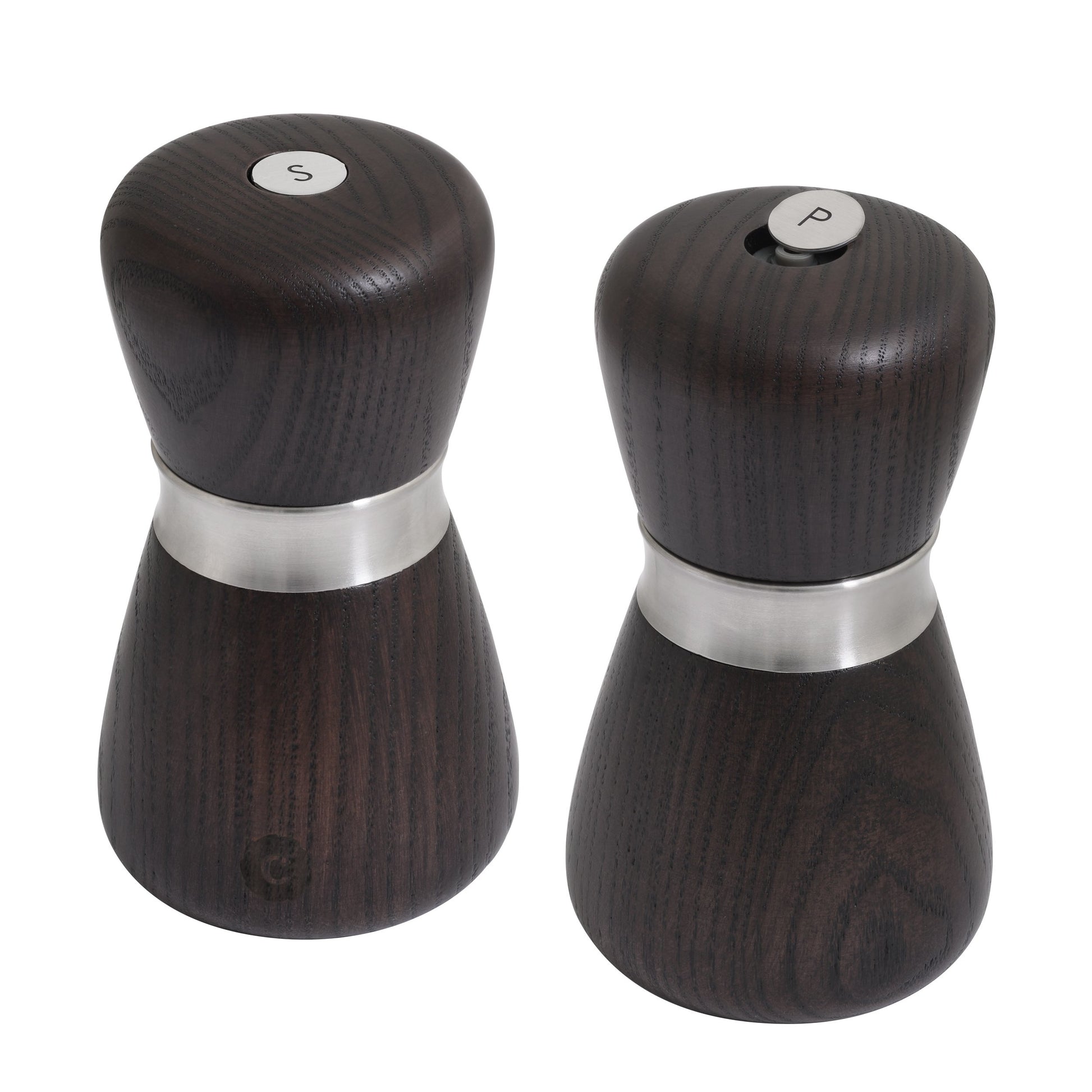 CrushGrind Salz-/Pfeffermühle 10 cm, Holz (Esche)/Edelstahl, Dunkelbraun