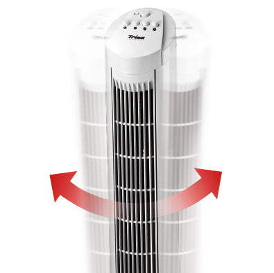 Trisa Turmventilator Fresh Air – 45 W, 3 Stufen, oszillierend, 48 dB(A), Silber
