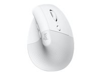 Logitech Lift für Mac Ergonomische Maus – kabellos, Easy-Switch, aus recyceltem Material, weiss
