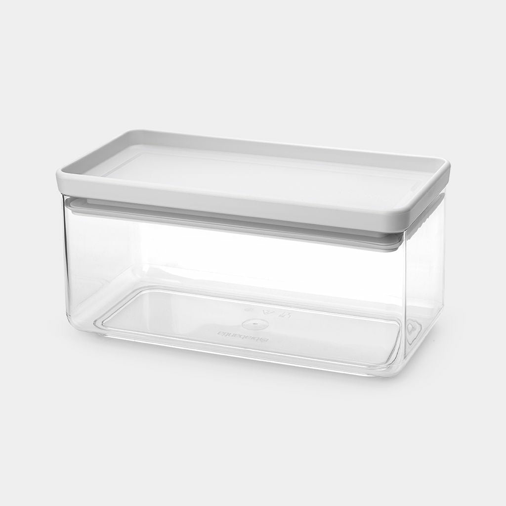 Brabantia Tasty+ – Vorratsdose 1,5 l, 22,1 × 11,1 × 10,6 cm, Kunststoff, hellgrau/transparent