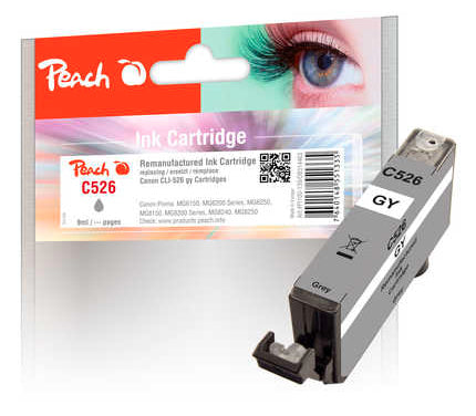 Peach CLI-526 Grau Tintenpatrone (Kompatibel) – 171 Seiten – für Canon CLI-526