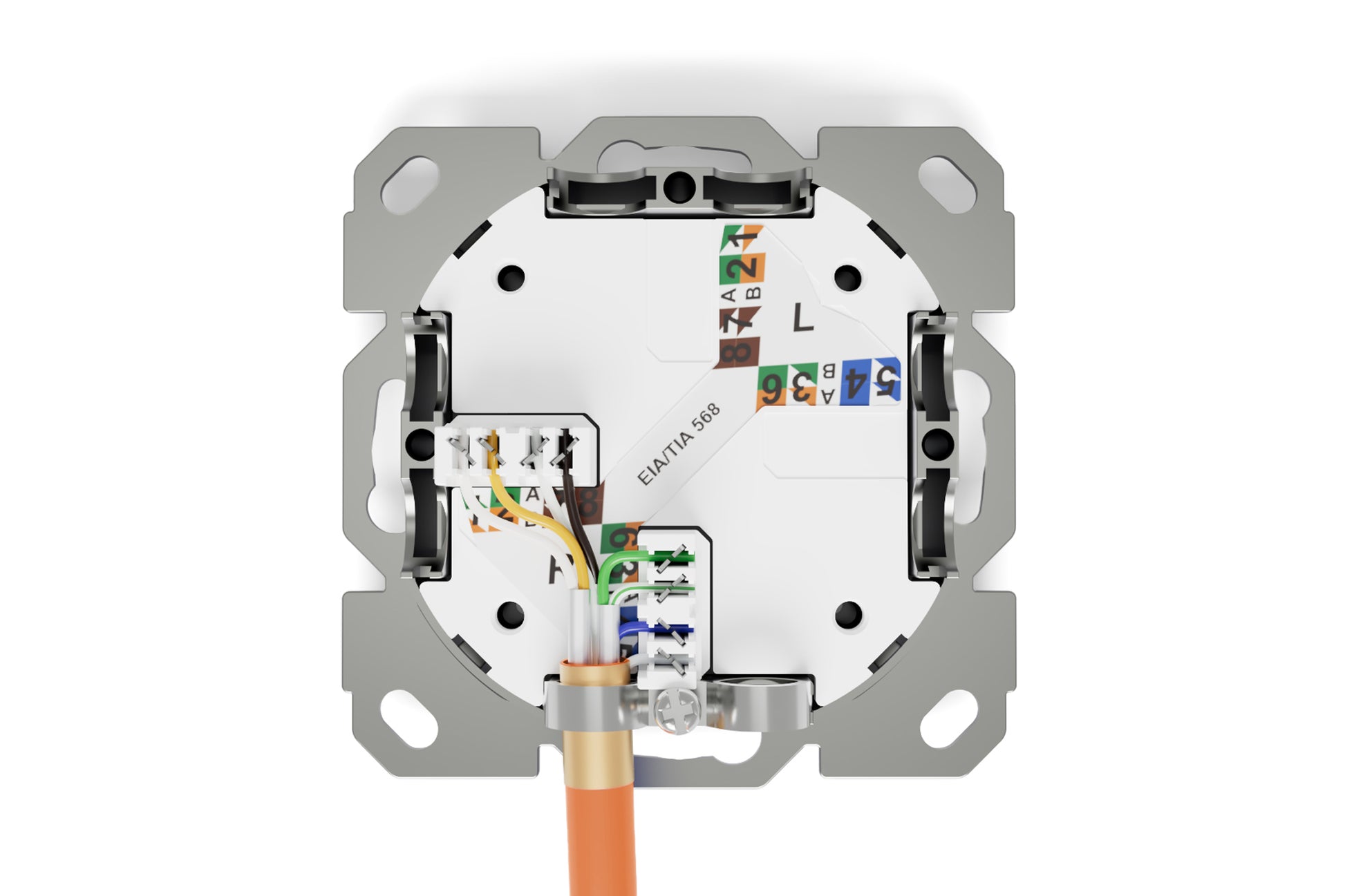 Digitus CAT 6A Netzwerkdose – 1× RJ‑45, Klasse EA, geschirmt, Unterputz, 500 MHz, 1 Stück
