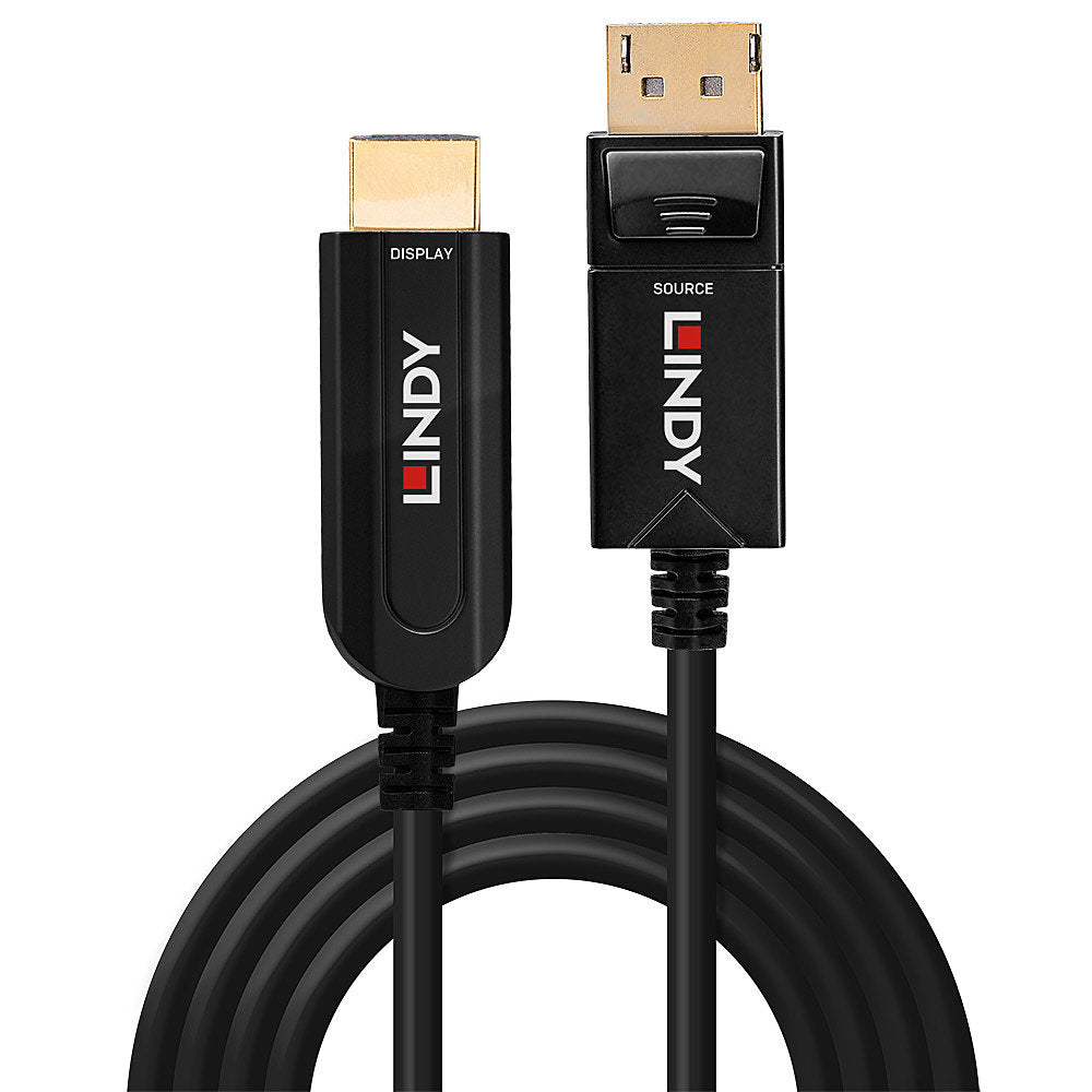Lindy DisplayPort auf HDMI Adapter, DP 1.2, HDMI 18G, 40 m, Faseroptisch