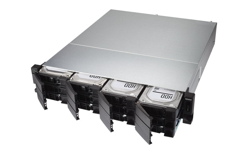 QNAP TL-R1200C-RP – 12-Bay Rack 2U Erweiterungseinheit – redundantes Netzteil, für 2,5"/3,5" HDD/SSD, SATA