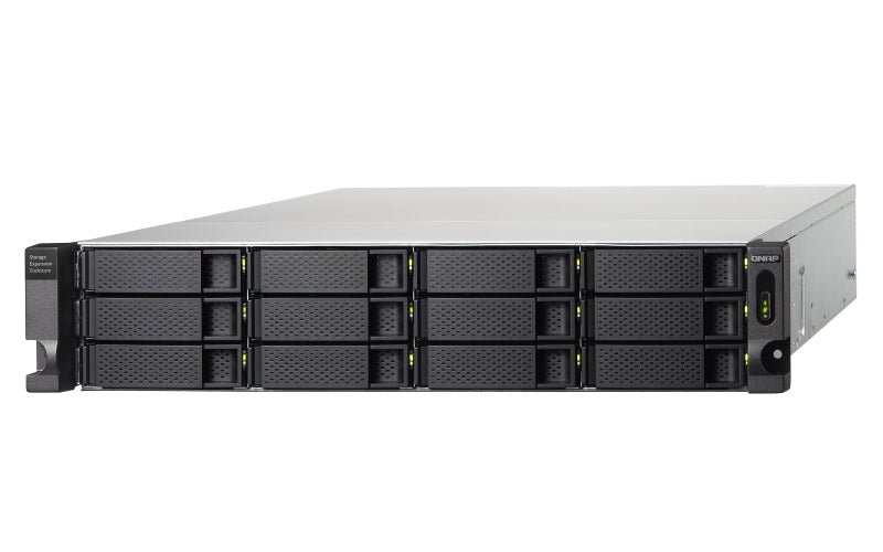 QNAP TL-R1200C-RP – 12-Bay Rack 2U Erweiterungseinheit – redundantes Netzteil, für 2,5"/3,5" HDD/SSD, SATA
