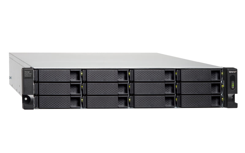 QNAP TL-R1200C-RP – 12-Bay Rack 2U Erweiterungseinheit – redundantes Netzteil, für 2,5"/3,5" HDD/SSD, SATA