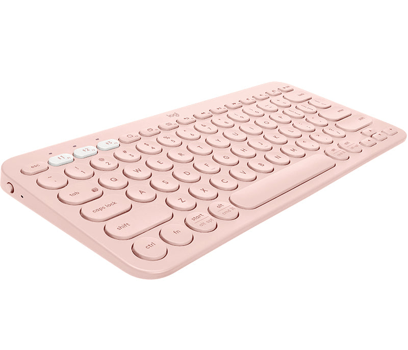 Logitech K380 – Tastatur, kabellos (Bluetooth), UK-Layout (EN), Multi-Device, Rosa