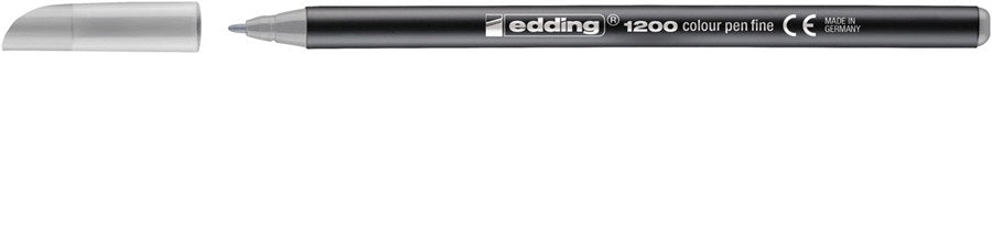 Edding 1200 Filzstift Pastell – Feine Spitze, 1 mm, wasserbasiert, silbergrau