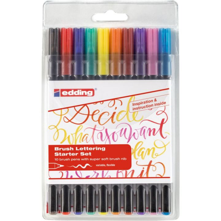 Edding 1340 Brush Pen – Pinselspitze, 1–3 mm, wasservermalbar, 10 Farben