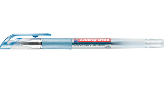 Edding 2185 Gelschreiber, Kappe – Blau, Spitze 0,7 mm, schnelltrocknend, metallic