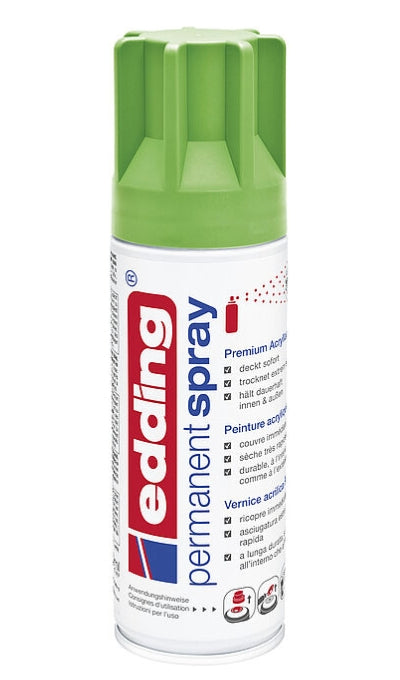 Edding 5200 Farbspray – Gelbgrün, seidenmatt, wasserfest – 200 ml – für Glas, Holz, Metall
