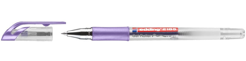 Edding Cristall Jelly 2185 Gelschreiber, Kappe – Violett, Spitze 0,7 mm, schnelltrocknend, metallic, 1 Stk.