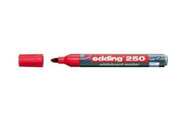 Edding Whiteboard-Marker 250 – Rundspitze 1,5-3 mm – Rot – Trocken abwischbar