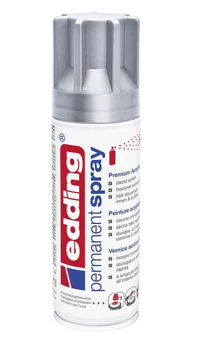 Edding Farbspray – silber, seidenmatt, 200 ml