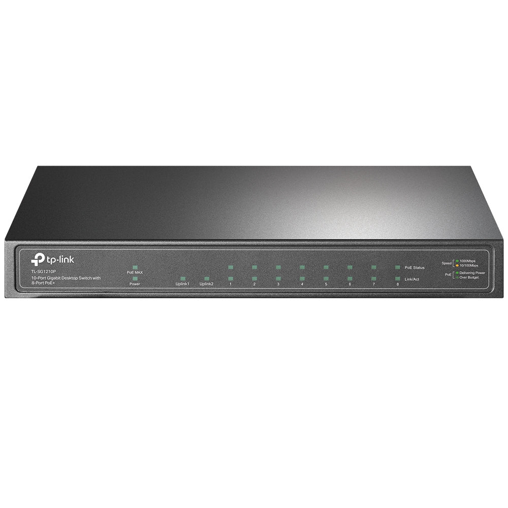 TP-Link TL-SG1210P – Switch – 9×GbE, 1×SFP, PoE+ 8×, 63 W