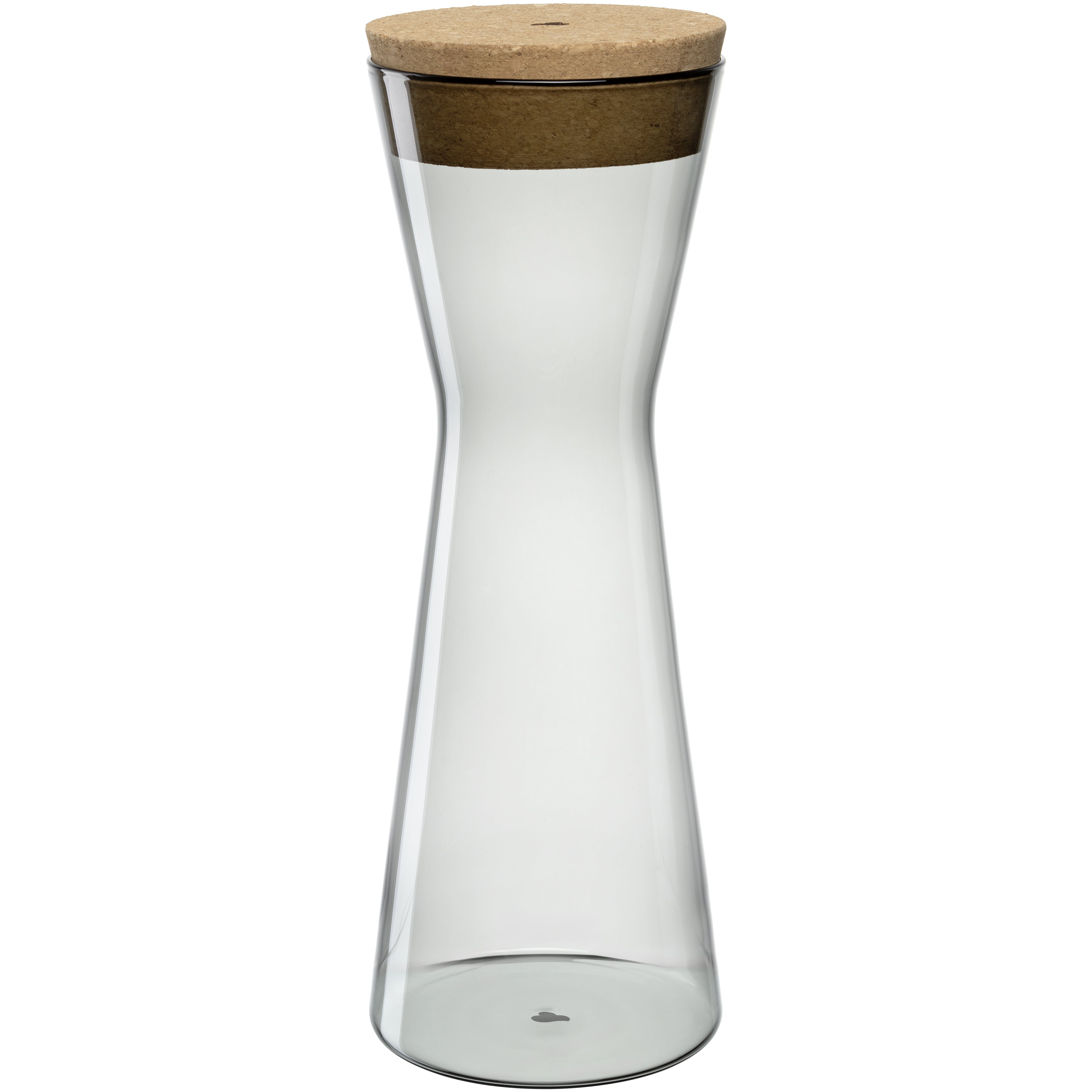LEONARDO FORMA X – Vorratsdose 1,6 l, Ø 11 × 32 cm, Glas (Borosilikat)/Korkdeckel, Grau