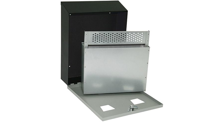 Wedo Wandaschenbecher Compact – 3,1 l – Stahl, rechteckig – schwarz/grau