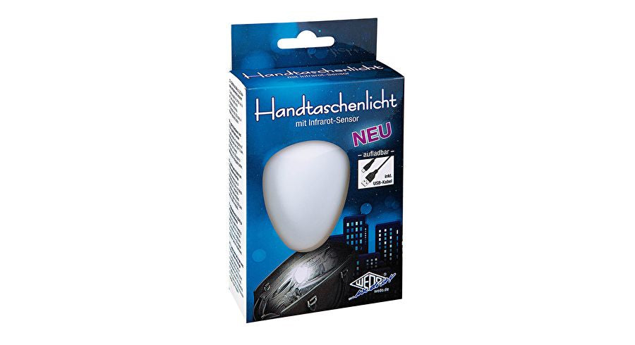 Wedo Anklippbare Taschenlampe 205 265400 – Akkubetrieb, USB-aufladbar, 6,3 cm – Weiss