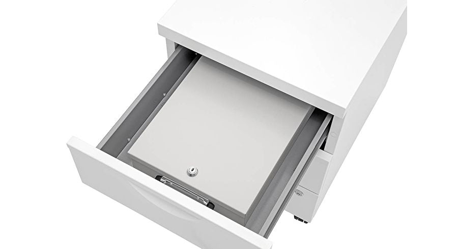 Wedo Dokumentenkassette – mit Schlüssel – 35,5 × 26 × 6,7 cm – Weiss – Stahl