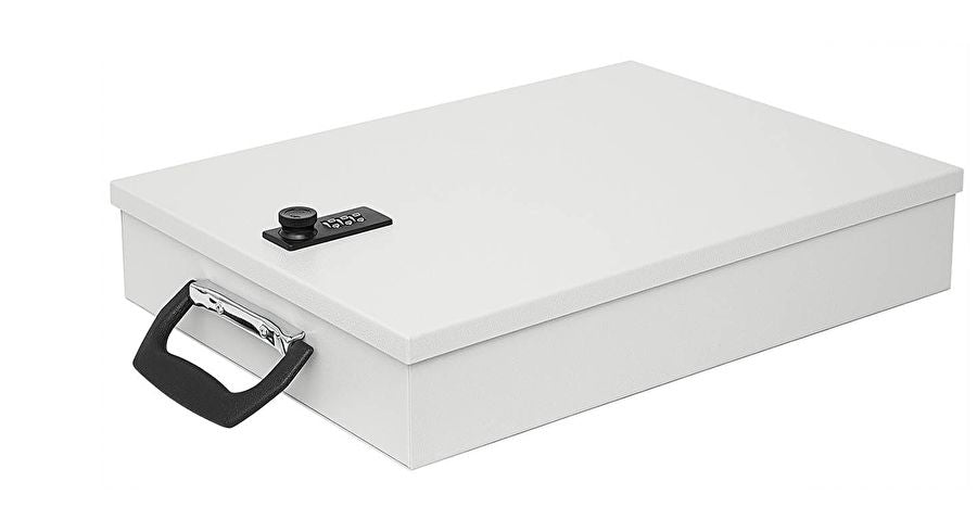 Wedo Dokumentenkassette – mit 3-stelligem Zahlenschloss, Stahl, lichtgrau, 355 × 260 × 67 mm