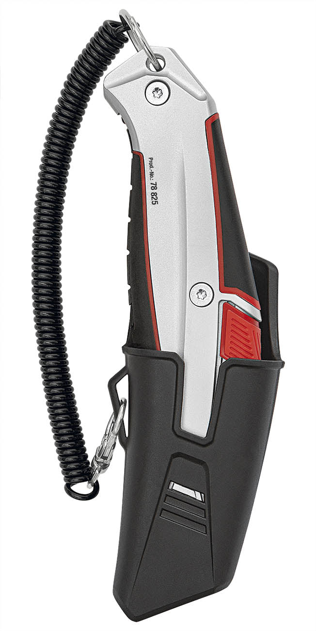 Wedo Safety-Cutter ALU – Einziehbares Trapezmesser 19 mm, Aluminiumgehäuse, mit Sperre