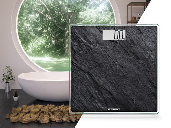 Soehnle Digitale Personenwaage Compact 300 – 180 kg – Schwarz – Glas