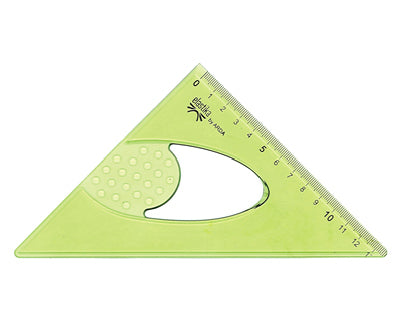 ARDA Elastika Geodreieck, 35 cm, 45° – flexibel, unzerbrechlich – Kunststoff, grün