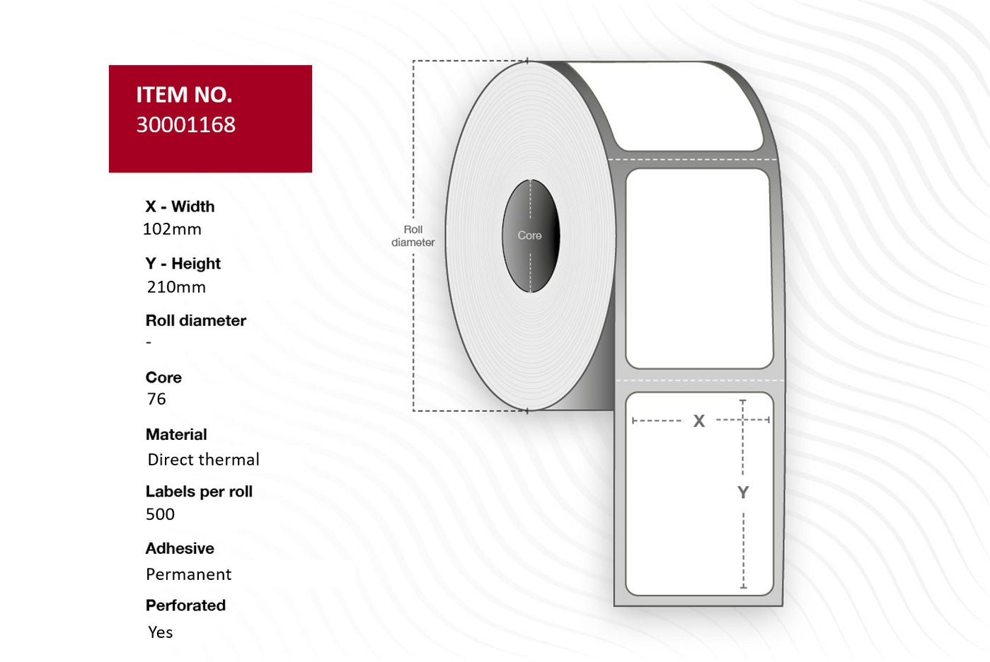 Capture Rollenetiketten, 102 mm × 105 m, weiss, unbeschichtetes Papier, permanent
