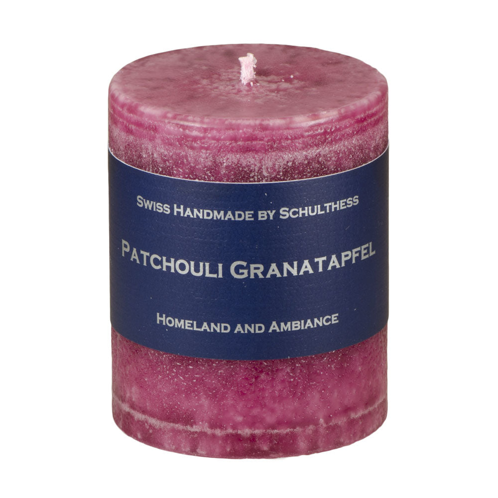 Schulthess Kerzenhandwerk Duftkerze – Patchouli Granatapfel – Ø 7 × 8 cm