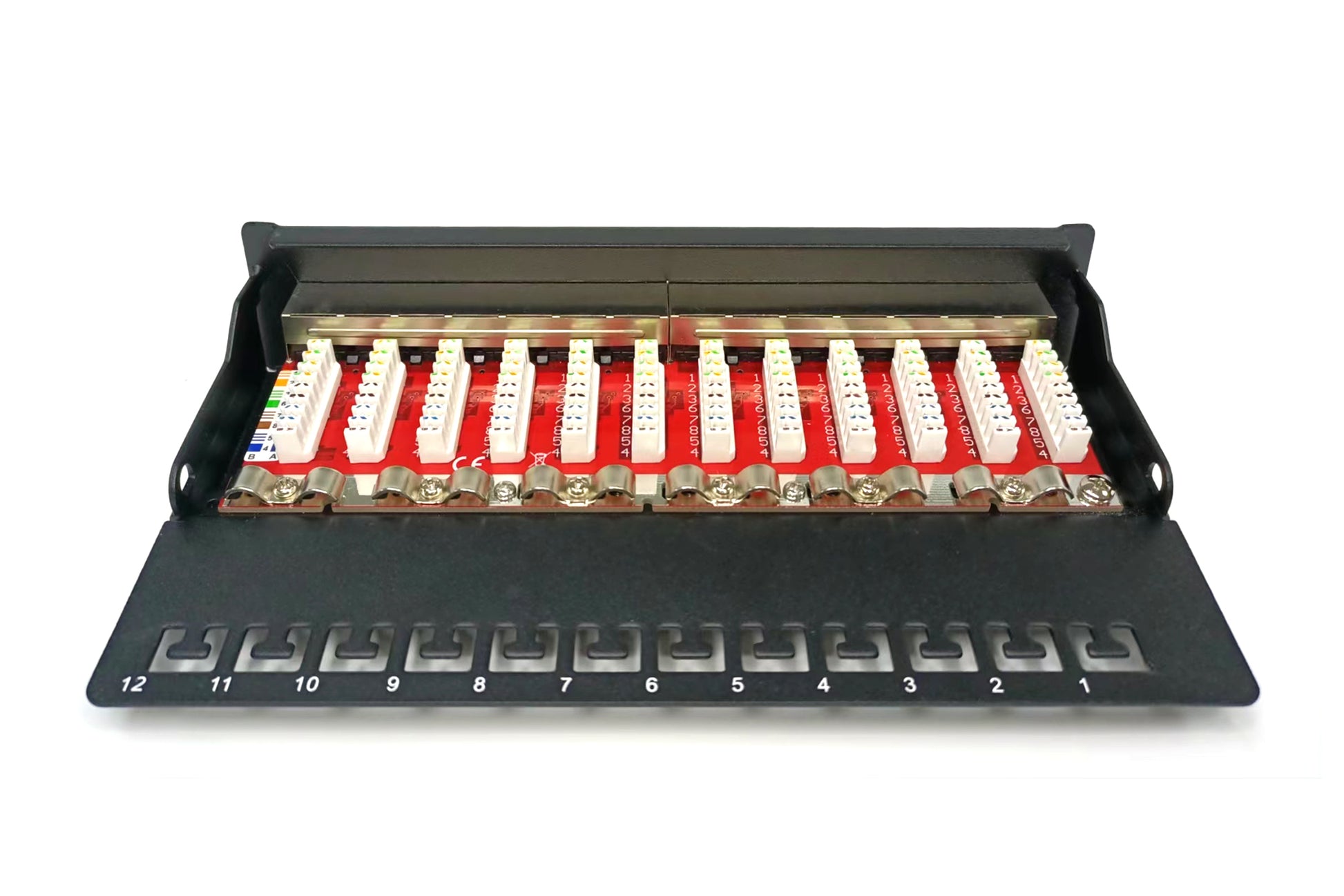 Digitus DESKTCAT6A – Patchpanel, geschirmt, 12× RJ-45, Cat-6A, 10 Gbit/s, Desktop, Schwarz