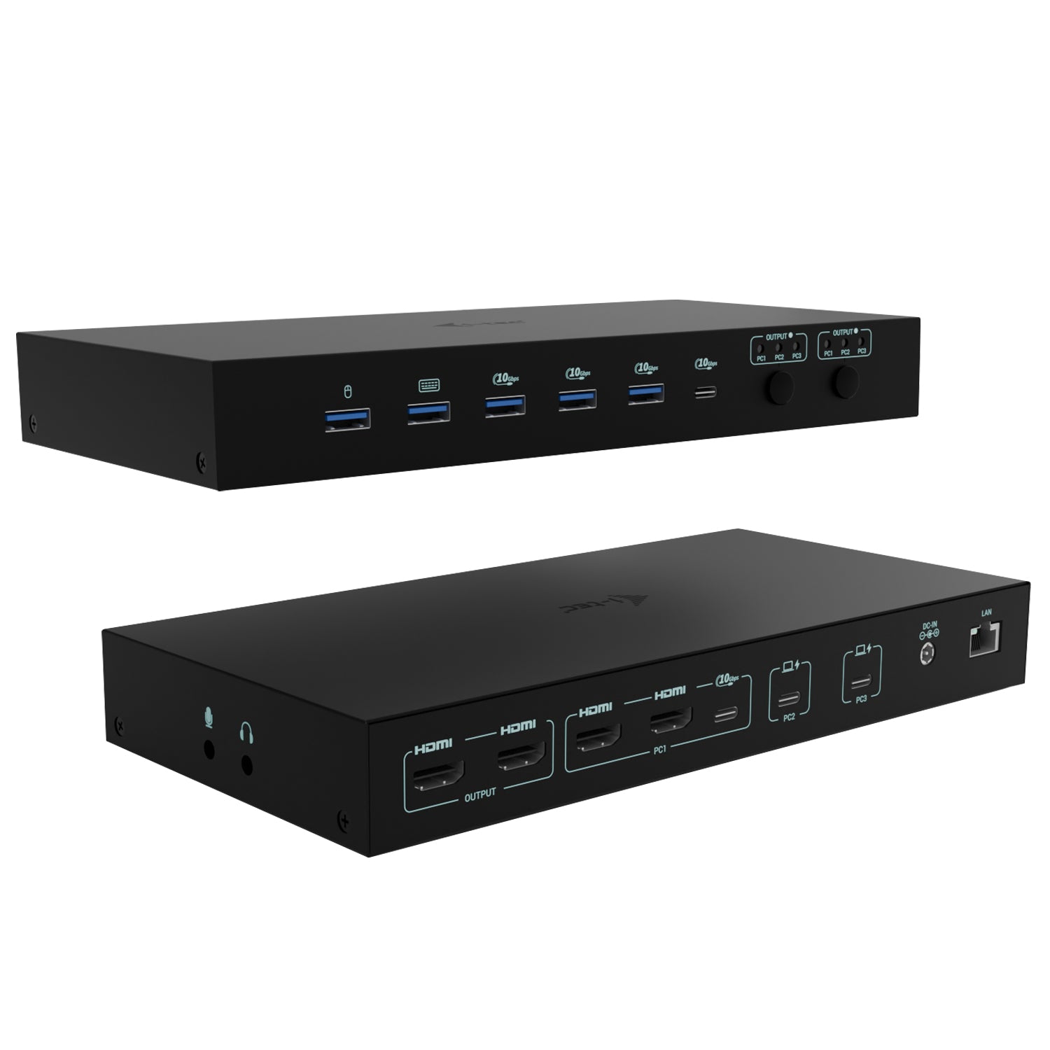 i-tec Dockingstation – USB-C, 4× HDMI, 5× USB-A, 92 W PD, GbE, 3,5 mm Audio, für Windows/Mac/ChromeOS
