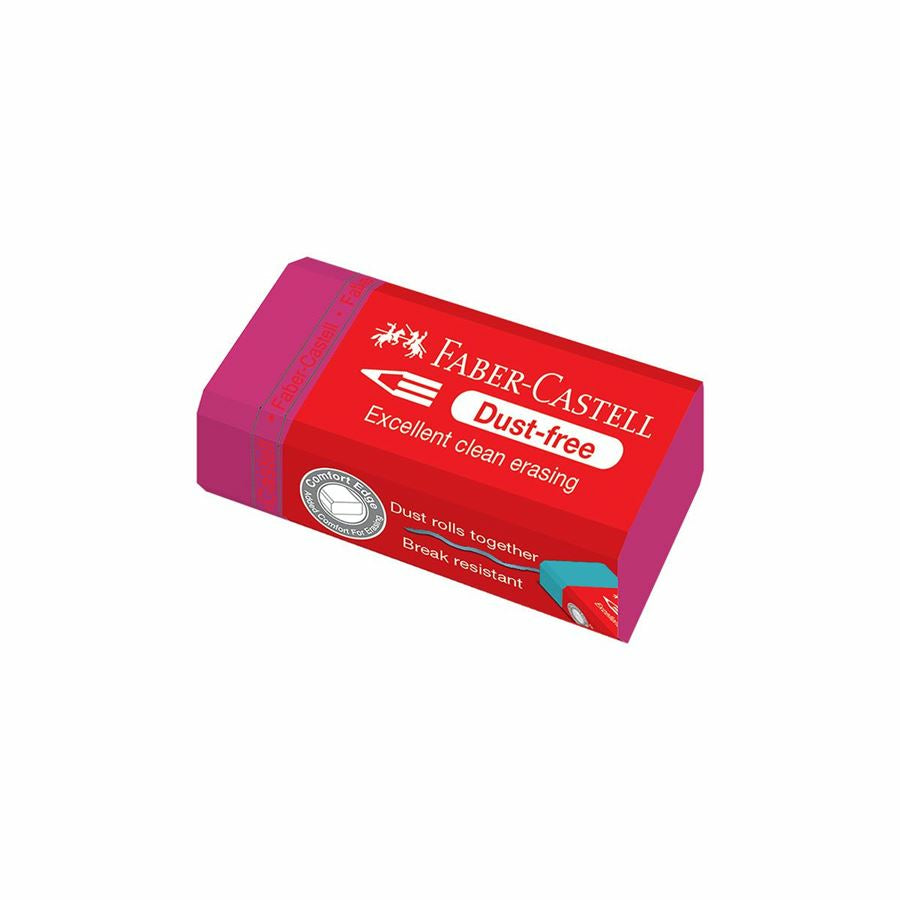 Faber-Castell Radiergummi Trend Dust-Free 187221 – PVC-frei, schmierfrei, staubarm, farbig sortiert, 3 Stk.