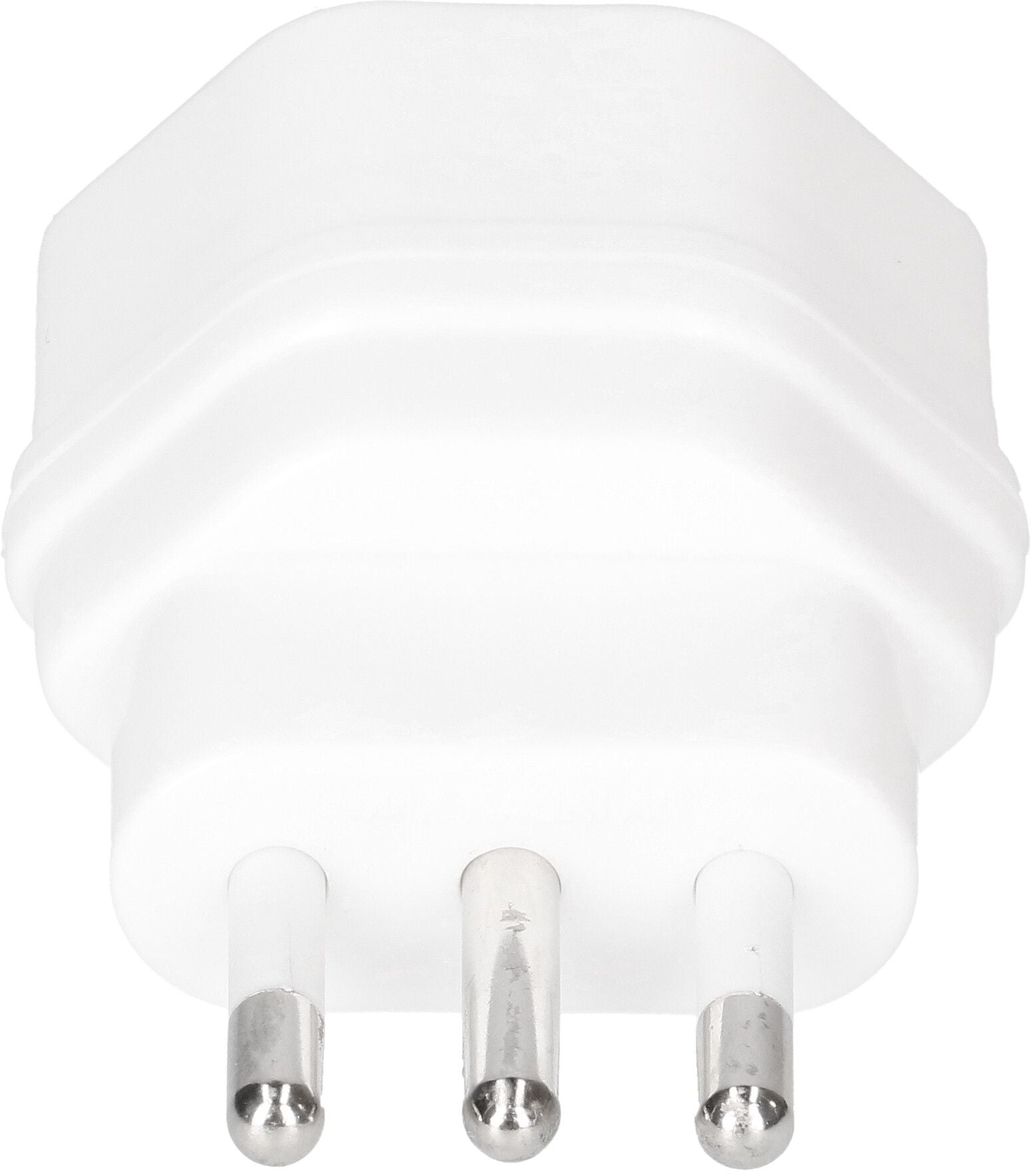 Max Hauri AG Reiseadapter – von Typ L (IT) zu T13 (EU) – geerdet – 45×25×70 mm – weiss – Kunststoff