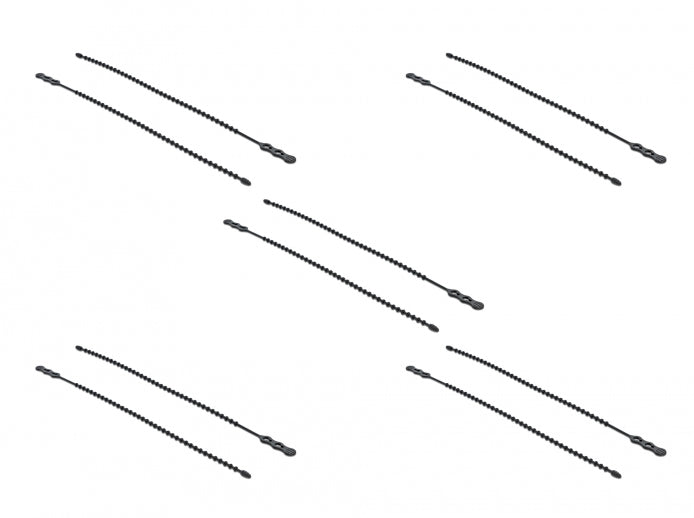 DeLOCK Kabelbinder, 4,5×210 mm, 10er-Pack, wiederverwendbar – schwarz