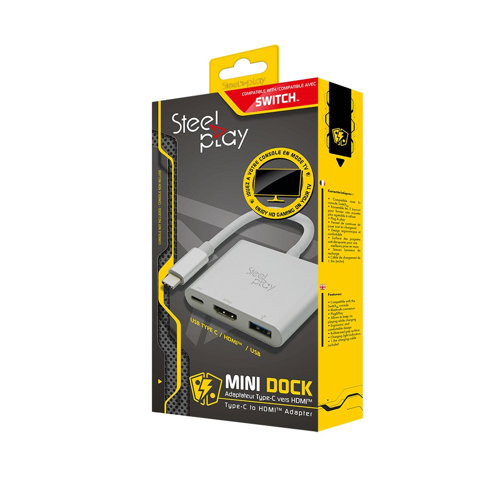 Steelplay JVASWI00027 Multiport-Adapter – USB-C, 1× HDMI, 1× USB-A, 1× USB-C