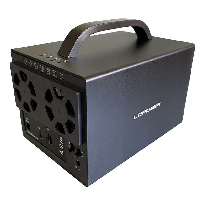 LC-Power LC-35U3-RAID-4-HDMI – 4-Bay Desktop HDD-Gehäuse – USB 3,2 Gen 1, für 3,5" HDD, SATA III
