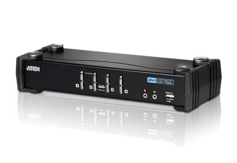 ATEN KVM-Switch 4-Port, DVI-I/USB 2.0/Audio, WUXGA (1920 × 1200)