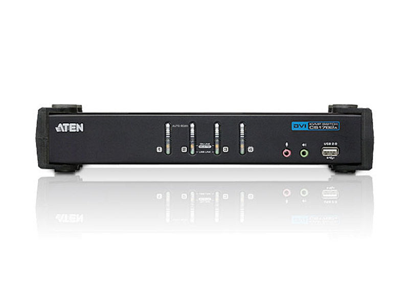 ATEN KVM-Switch 4-Port, DVI-I/USB 2.0/Audio, WUXGA (1920 × 1200)