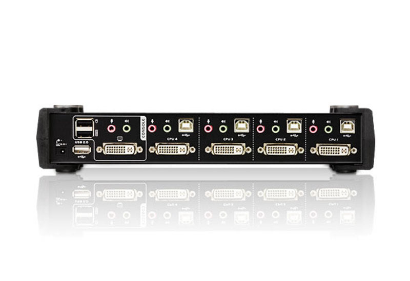 ATEN KVM-Switch 4-Port, DVI-I/USB 2.0/Audio, WUXGA (1920 × 1200)