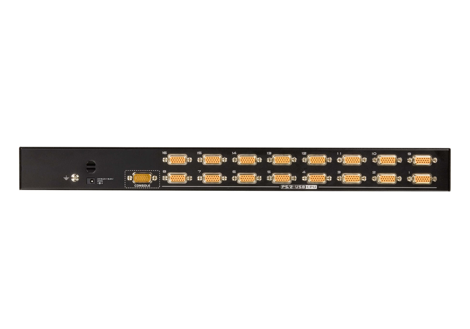 ATEN KVM-Switch, 16-Port, USB/PS2, 2048 × 1536, kaskadierbar (2 Ebenen), Broadcast, Multiplattform